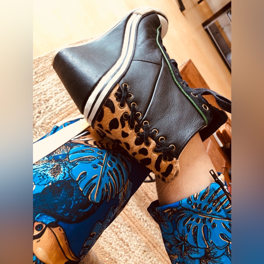 JustCavalli Wedge Cheetah sneakers size EU41/US 10.5 Free Shipping - Picture 2 of 13